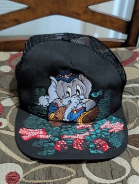 Supreme Black Trucker Hat with Multicolor Elephant Embroidery